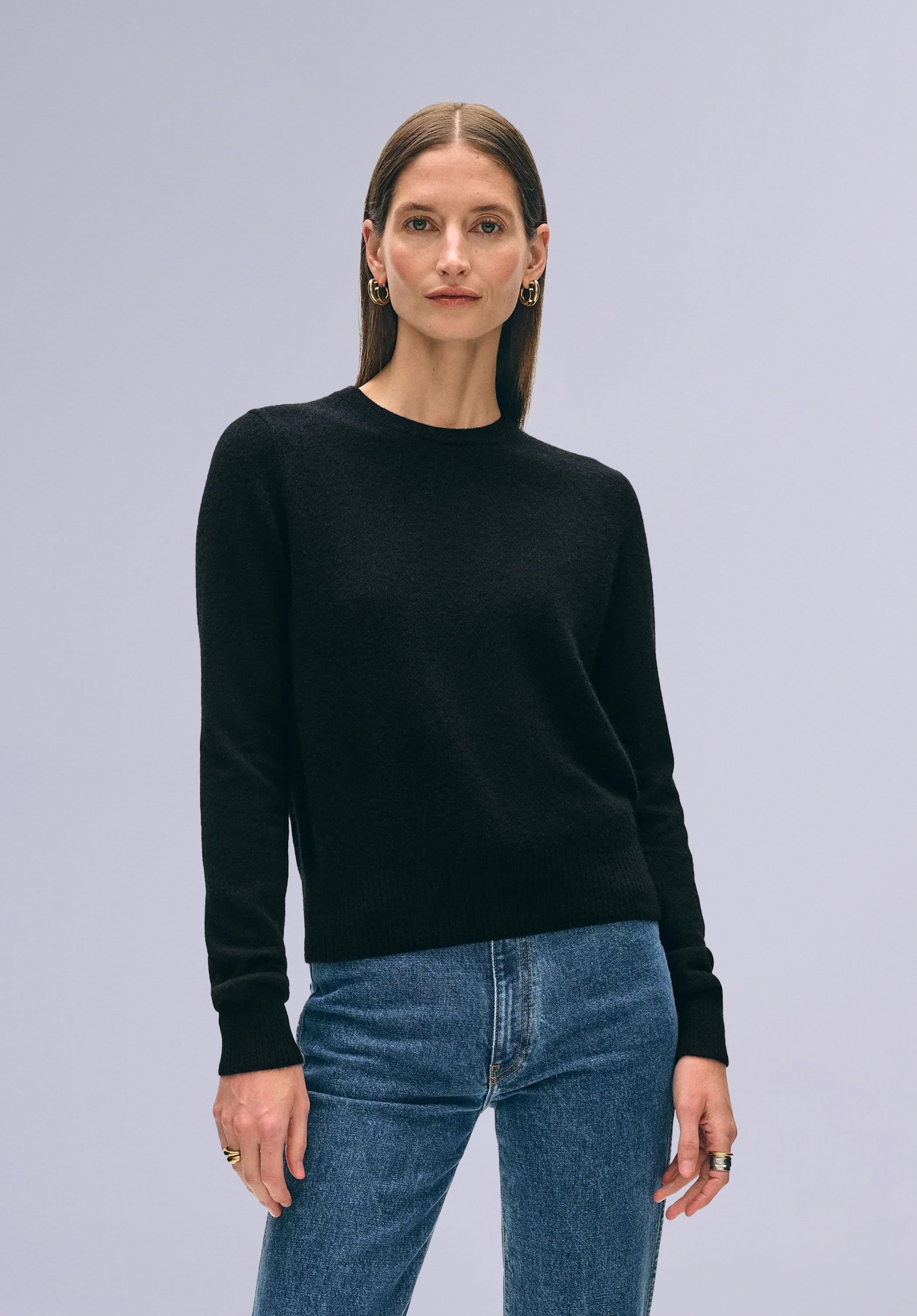 EBONY MERINO CREW SWEATER