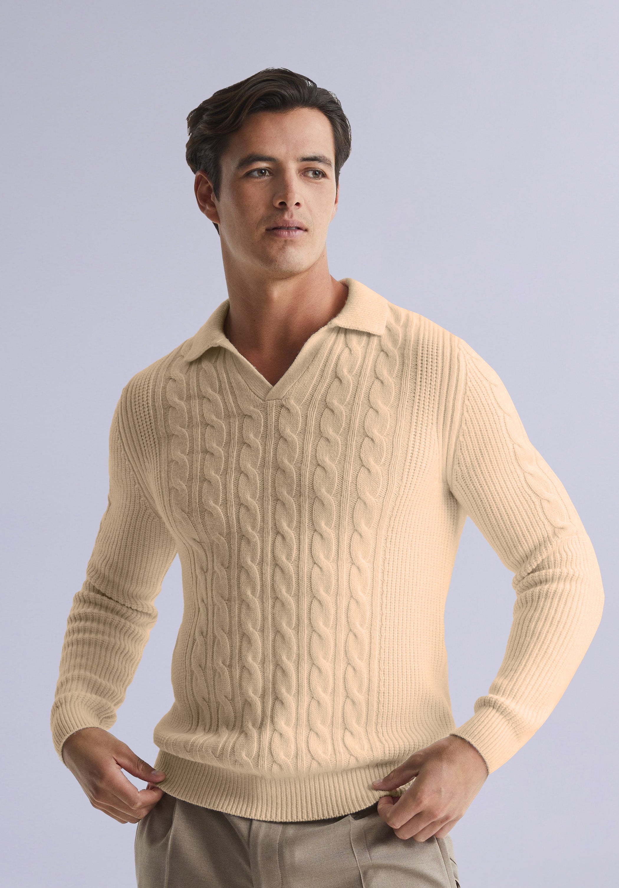 TUSCAN MERINO POLO SWEATER