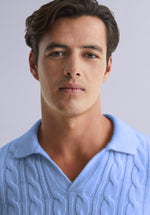 Load image into Gallery viewer, AZURE MERINO POLO SWEATER
