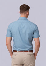 Load image into Gallery viewer, TEAL HALF BAMBOO SILK SHIRT
