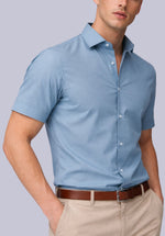 Load image into Gallery viewer, TEAL HALF BAMBOO SILK SHIRT

