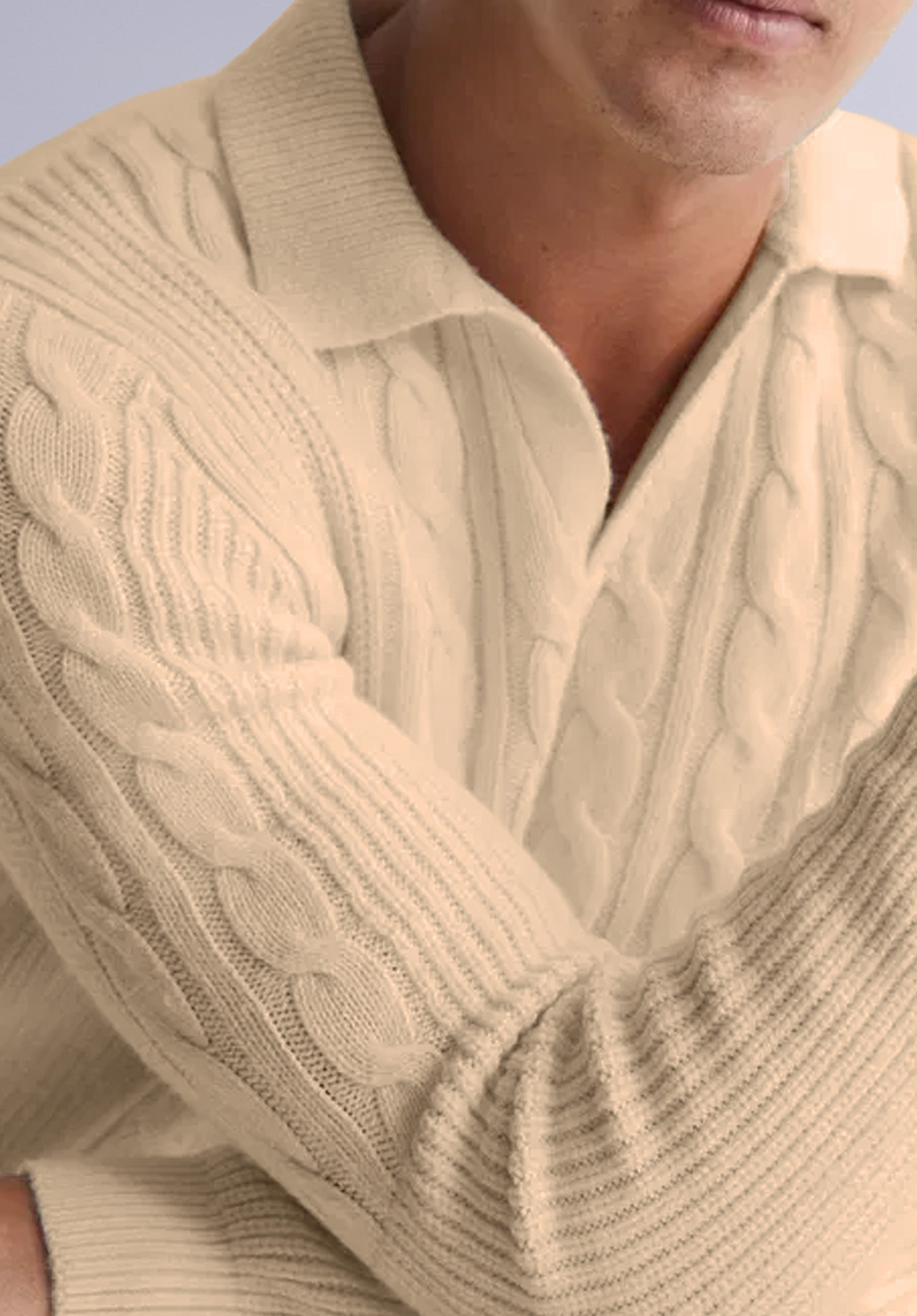 TUSCAN MERINO POLO SWEATER