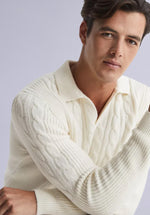 Load image into Gallery viewer, SNOW MERINO POLO SWEATER
