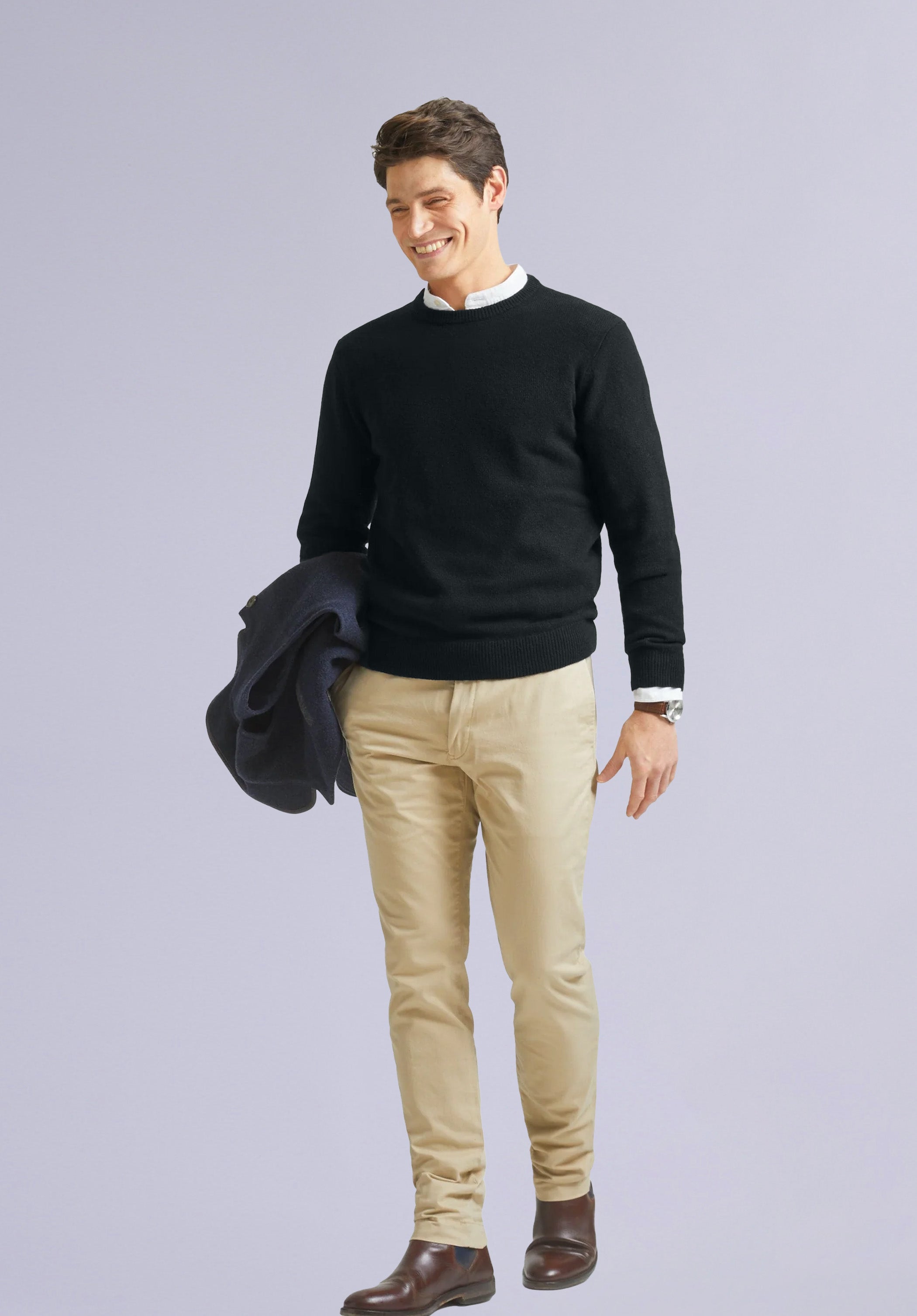 EBONY MERINO CREW SWEATER