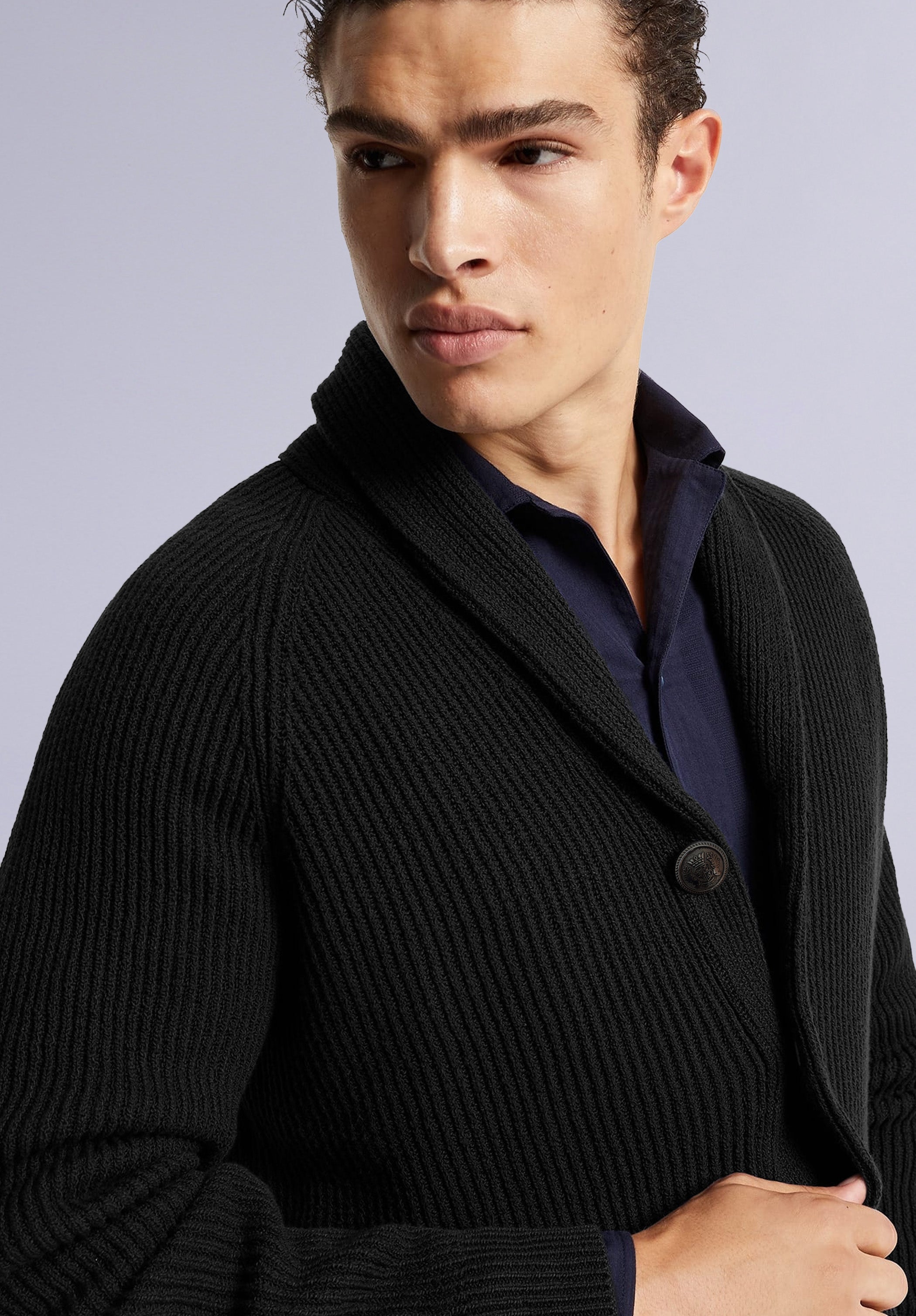 JADE MERINO SHAWL CARDIGAN