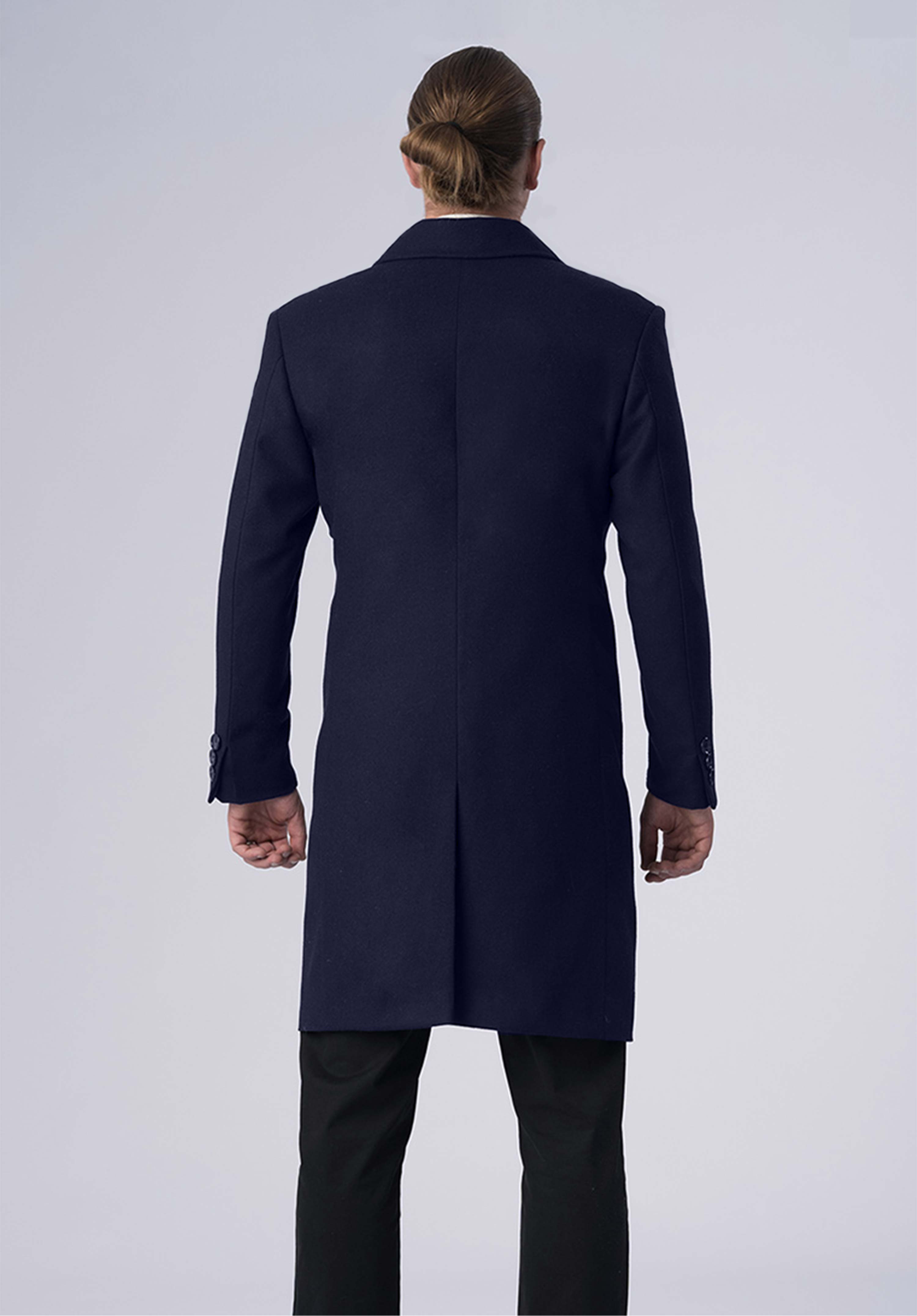 cashmere single breasted coat-men