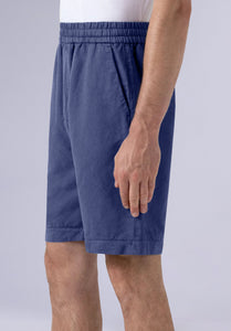 Indigo Cotton Linen Shorts