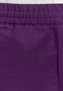 Mauve Cotton Linen Shorts