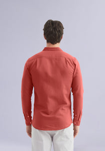 DARK CORAL BAMBOO SILK SHIRT