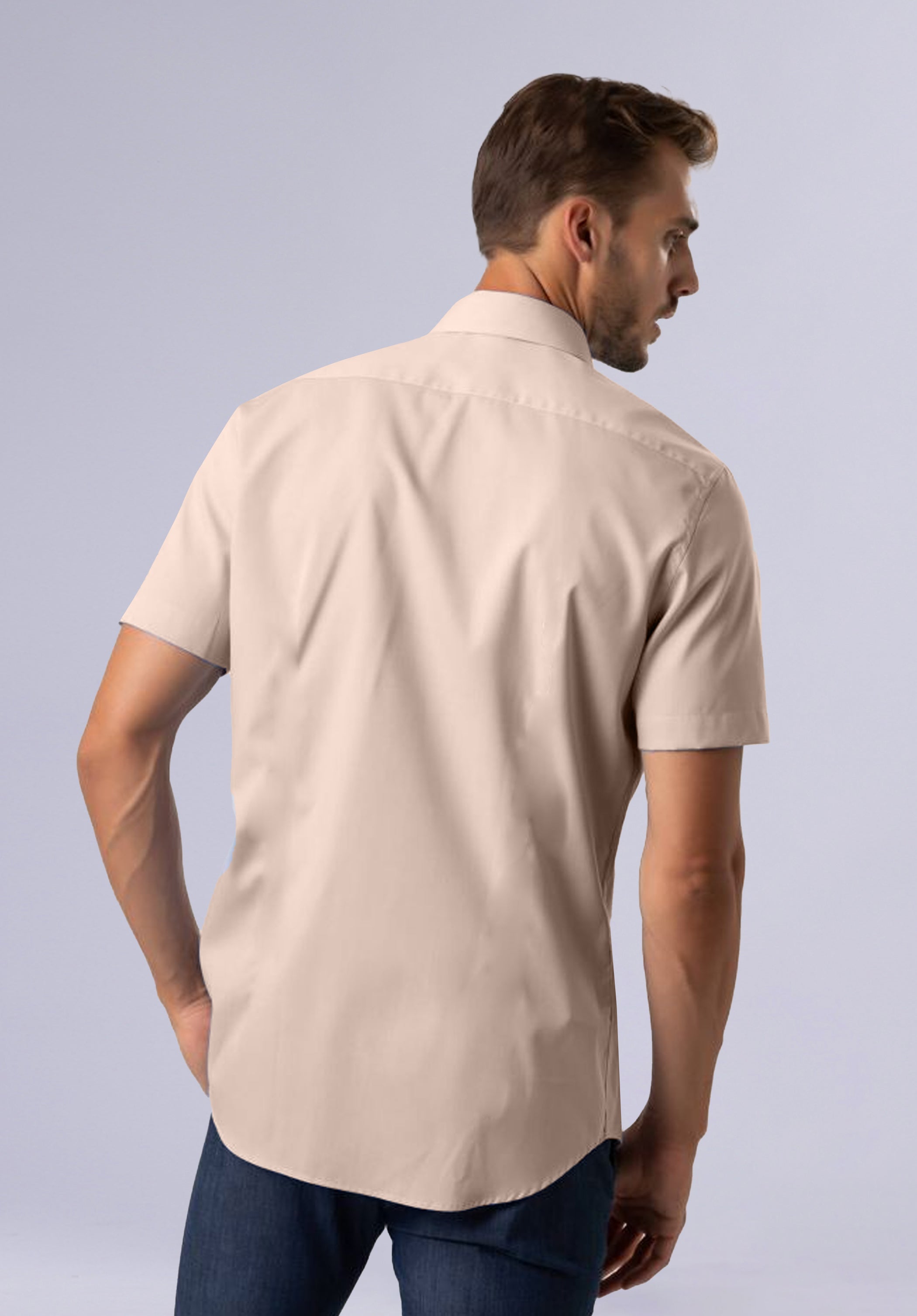 KHAKI HALF BAMBOO SILK SHIRT