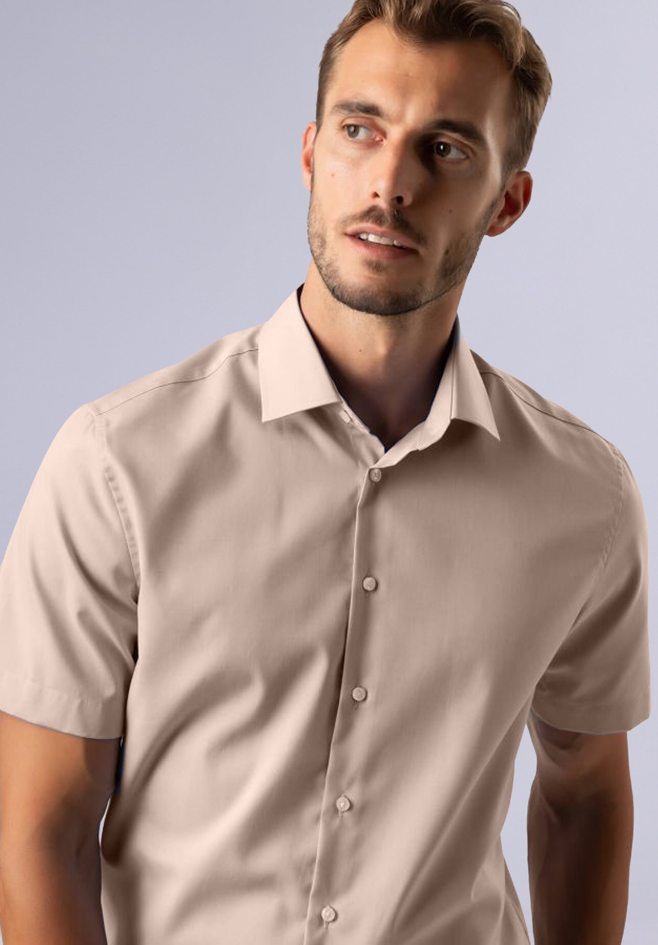 KHAKI HALF BAMBOO SILK SHIRT