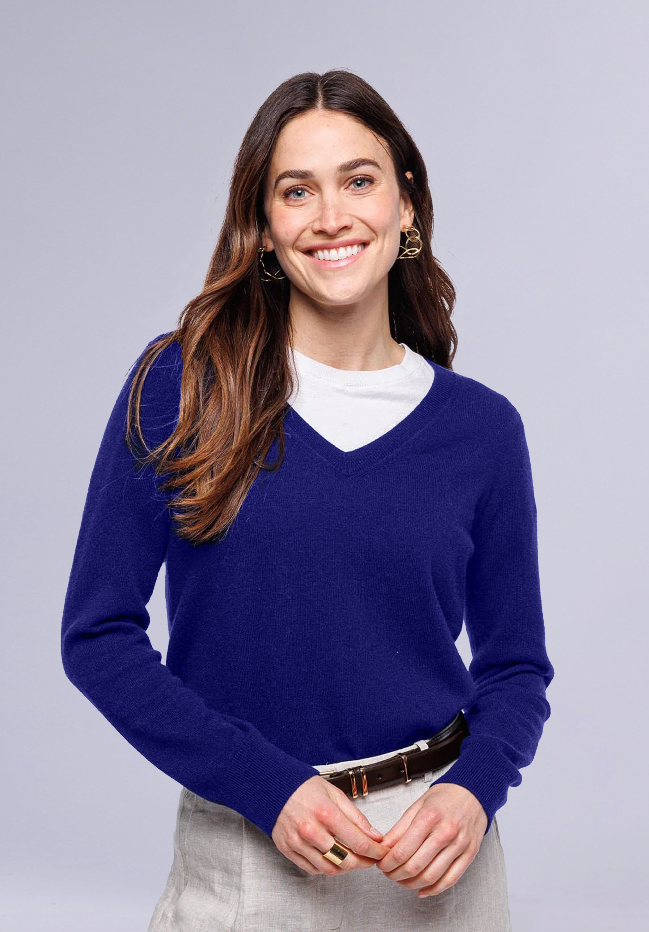 AZURE MERINO V NECK