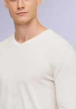 Load image into Gallery viewer, ECRU MERINO V NECK
