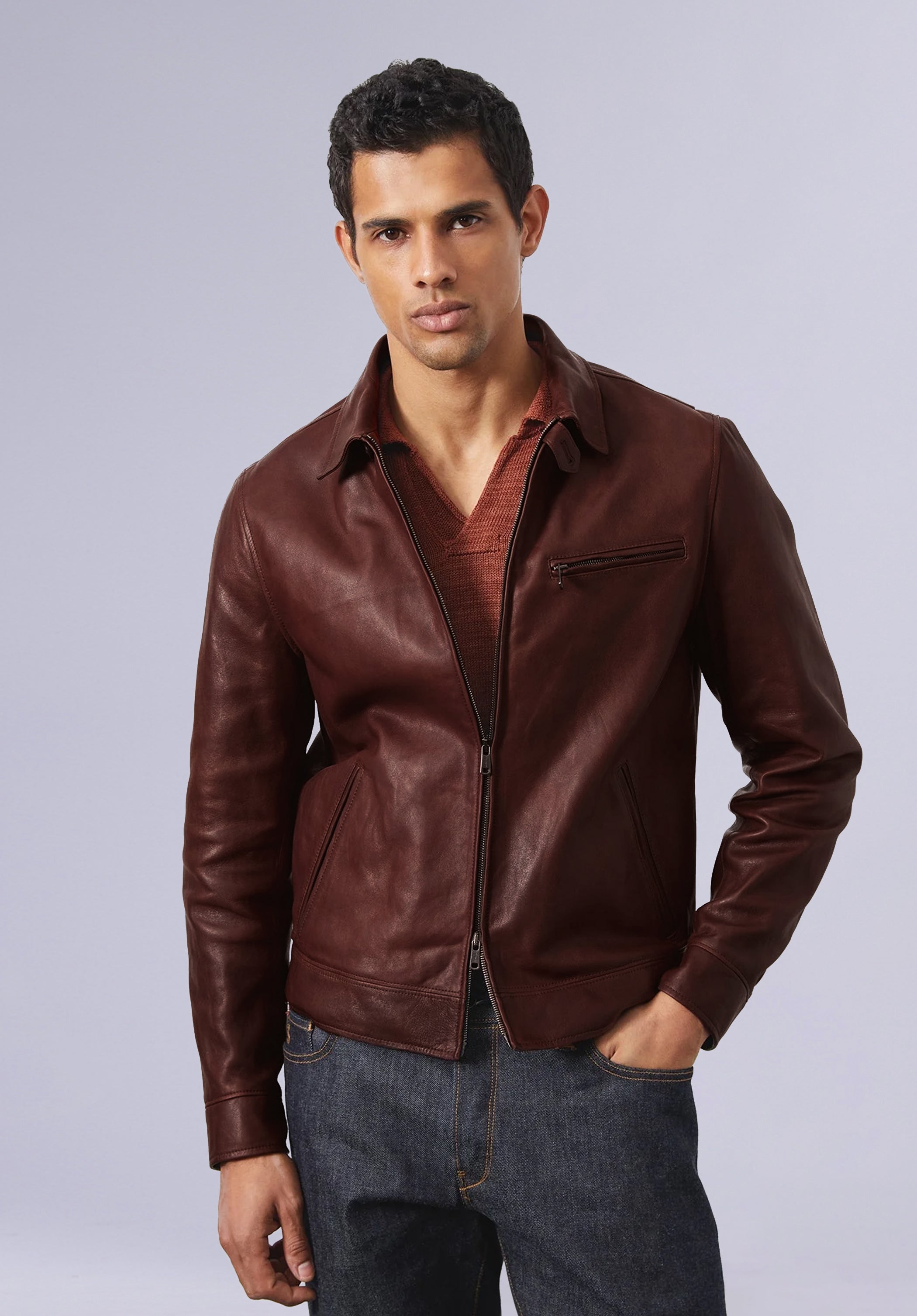 RETRO SCARLET LEATHER JACKET