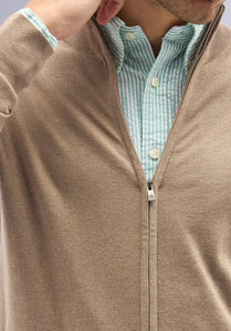 TAN MERINO CARDIGAN