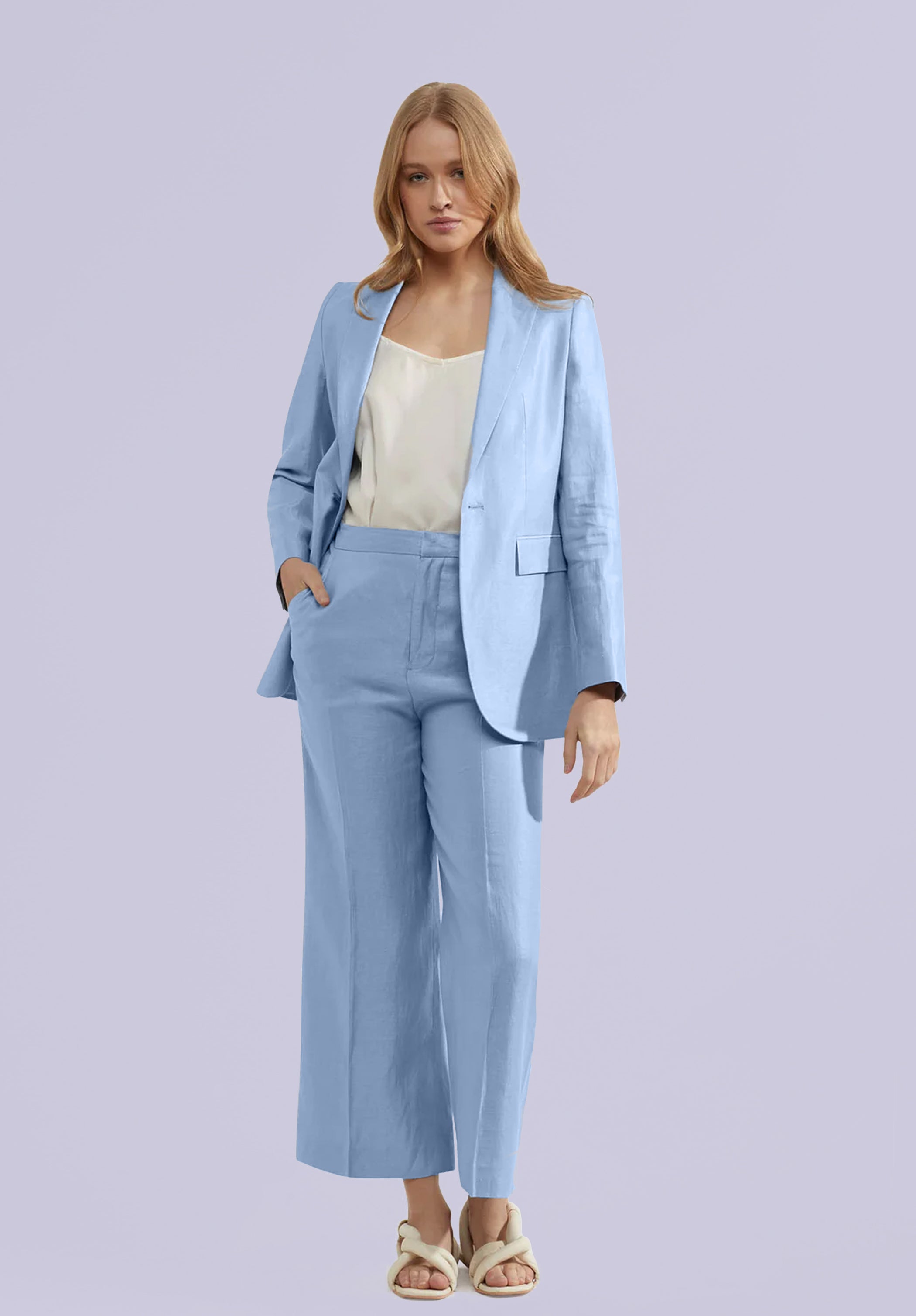 AQUA COTTON LINEN BLAZER