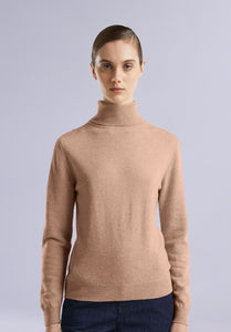 BEIGE MERINO HIGH NECK