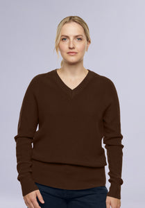 CARAMEL MERINO V NECK