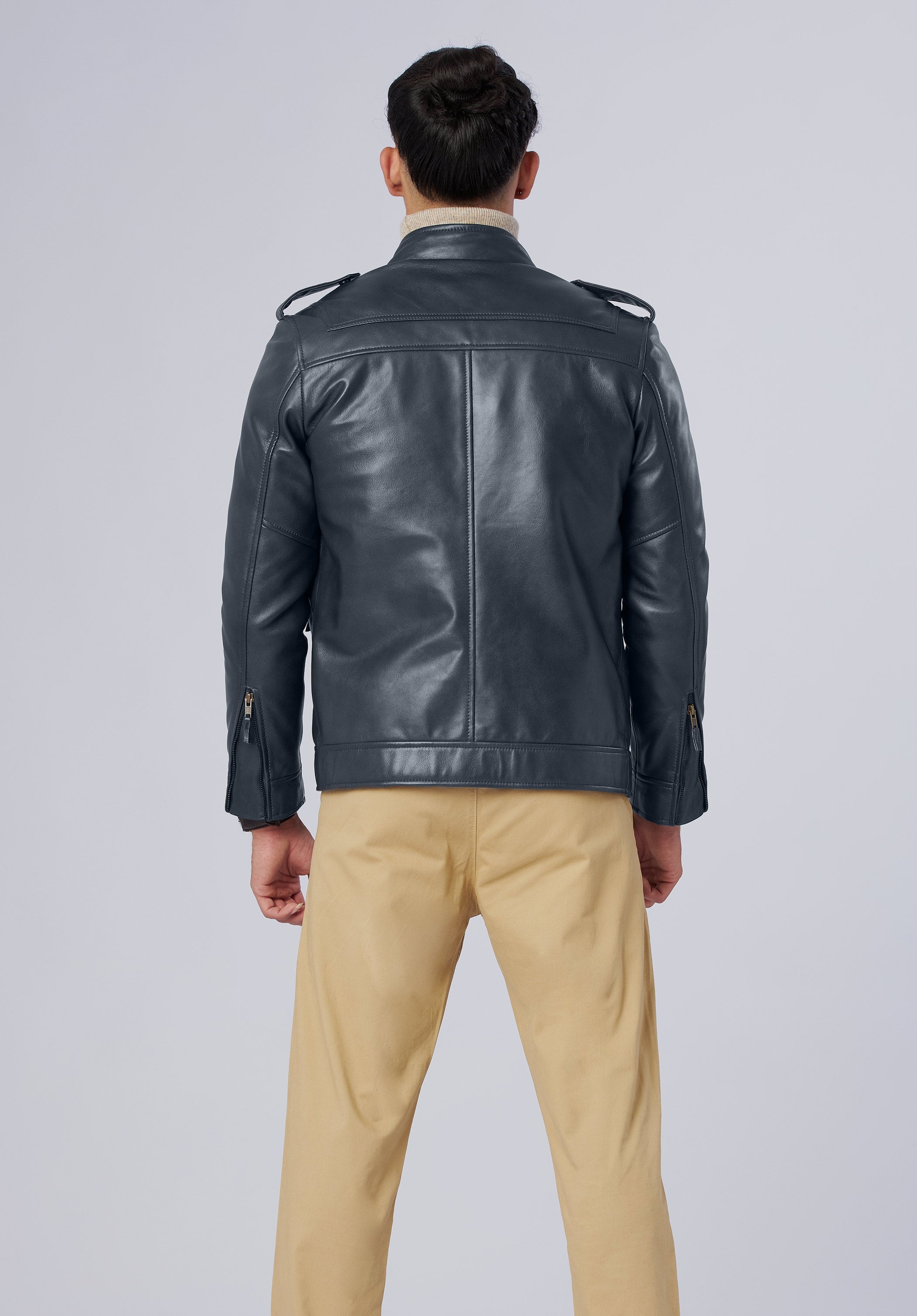 biker leather jacket-men